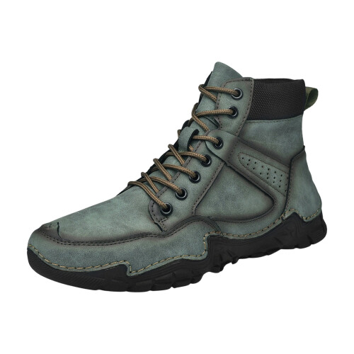 Men's Casual High-Top Leather Boots Warm Short Style 1