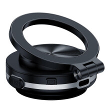 (Black) Electric Vacuum Suction Phone Holder for Car Navigation 360 Rotating Suction Cup Phone Stand for Navigation Driving
