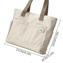 (Black) Large Sturdy-canvas tote with zipper closure Secure zipper keeps valuables safe. Casual Life-style