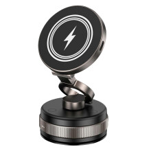 15W Magnetic Car Mount Charger 360 Rotatable Zinc Alloy Handsfree Stand for Navigation Driving