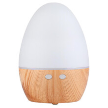 (Wood Grain Bottom) Small Egg-Shaped Aromatherapys Lamp with Color Light Large Fog Volume Humidifier for Study Room