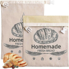 2-Piece Beeswax Bread Bag Set, Great for Storing Sourdough & Homemade Bread, Food-Grade Bags for Freezing & Preserving Freshness