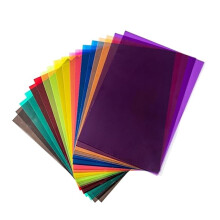 A4 Colored PVC Sheets 18-Pack, 9 Colors for DIY Crafts, Offices Use, Photography Light Gels, and Educational Projects