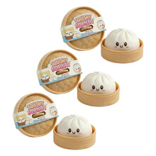 Dumpling Squishy, Kleurrijke Squishy Dumpling Speelgoed met Stoompan, Zacht Knijp Ontspanning Deeg Speelgoed voor Kinderen Wit