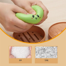 Dumpling Squishy, Colorful Squishy Dumpling Toy with Steamer, Soft Squeeze Decompression Dough Toy for Child White