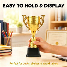 Gold Plastic Cup with Base,Winner Trophy for Sports Events, School Contests, Team Recognition