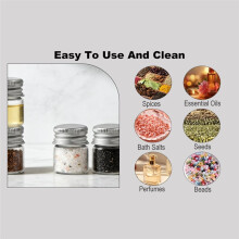 50-Pack 5ml Tiny Glass Jars with Silver Screw Caps, Small Clear Containers Decorative Vials for Crafts, Spices