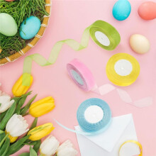 Set da 5 Nastri Seersucker per DIY per Pasqua, Regali di Nozze, Confezionamento di Bouquet, Decorazioni per Feste di Compleanno