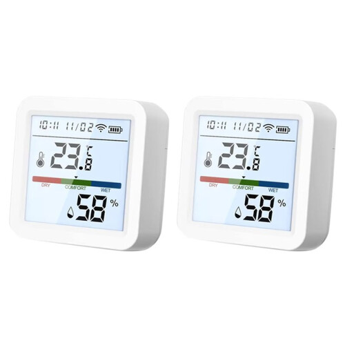 Tuya WIFI Temperature Humidity Sensor Backlight Hygrometer Thermometer  Life APP Control Support Alexa