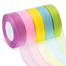 5 Pack Seersucker Ribbons Fading  for Easter Day Wedding Gift Wrapping Bouquet  Birthday Party Decoration
