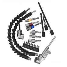 Ensemble D'Extensions de Forets Flexibles de 23 Pièces avec Accessoire de Perceuse à Angle Droit, Prise Universelle et Adaptateurs