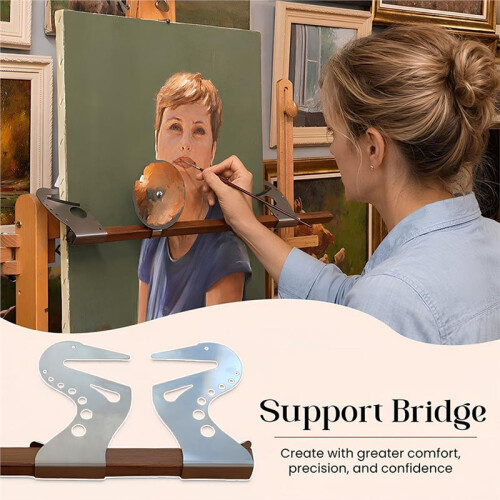 Adjustable Easel Hand Rest Support Bar, Adjustable for Support Bridge Metal Wrist Rest Stand for Sketching Drawing 2