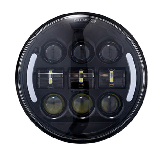 Farol de Motocicleta de 45 W 5,75 Polegadas LED de Luz de CabeçA Redonda Projetor de Alto Feixe Baixo com Luz Indicadora de DireçãO DRL