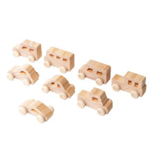 8 Pieces Unfinished Wooden Cars Wood DIY Car Toys Wood Crafts Painting Crafts Kit for Student Easy Woodworking Set