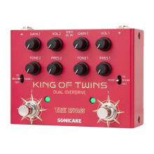 SONICAKE Overdrive Pedal, Dual Channel Overdrive/Boost/Distortion Compact Effects Pedal for Bass Electric Guitar QDS-08