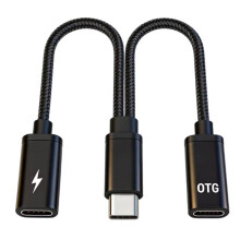 OTG 2 in 1 Type-C Splitter to Dual Type USB C Headphone Jack Audio Adapter PD 10W Fast Charger 15cm