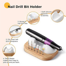 Nageldrillbithållare och Organiserare, 6-Bits Organiserare för Nageldrillmaskin Professionell Nagelverktygsorganiseringslåda