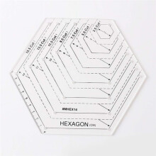 4Pcs Quilting Liniaal Set, Heldere Plastic Quilting Vierkante Sjabloon Driehoek Hexagoon 45 60 Graad Liniaal