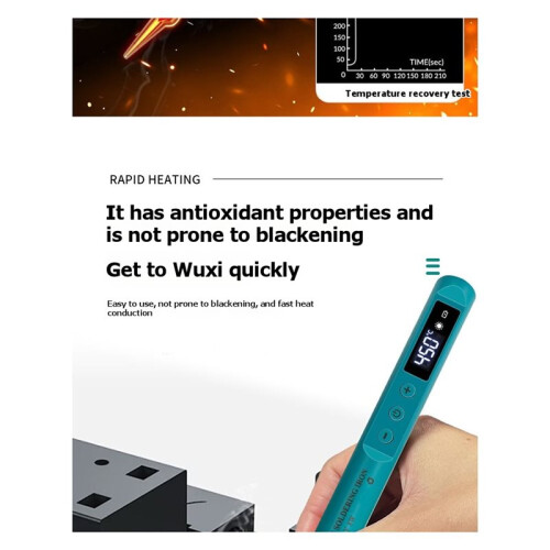 Portable Cordless Soldering Iron Kit with LCD Display, USB Powered, Quick Heat- 2