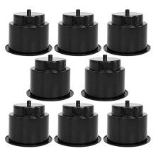 8 Pack Plastic Cup Drink Holder Insert Beverage Cup Holder, Water Cup Slot with Drain for Boat Car Marine Rv Etc. Black
