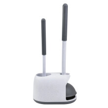 Toilet Plunger and Brush 2 in 1 Toilet Bowl Brush Plunger Set with Base Storage Holder Bathroom Cleaning Tools White