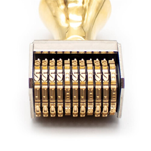 Brass Date Stamp Adjustable Letter Code Stamp Scrapbook Diary Handbook Stamp 5x37mm 2