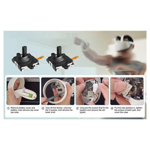 VR Joystick Replacement Kit for  Quest 2 Controller Thumbstick Grips for Meta Quest 2 Handle Repair Kit 1
