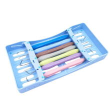 Ensemble de 7 Pièces pour Restauration Dentaire en Résine : Pot en Plastique avec Boîte de Désinfection et Poignée en Silicone pour Restauration