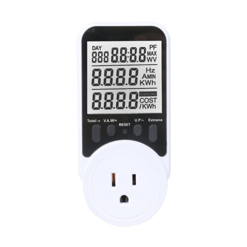 LCD Display  Power Meter AC120V Power Metering Socket Electronic Wattmeter US Plug 2