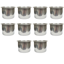 10 Pack Automotive Stainless Steel Poker Table Cup Drink Holder Silver Tone for RV Boats Cars Etc.