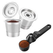2 Pcs Reusable K Cups for 1.0/2.0 Reusable Coffee Pods with Coffee Spoon No BPA-Free K Cups for K-Classic K-