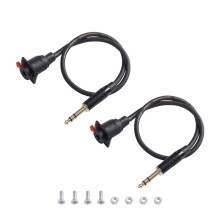 2PCS D-Type Panel 6.35MM Female to 6.35MM Male Dual-Channel Stereo Jack Cable Wall Plate Cable