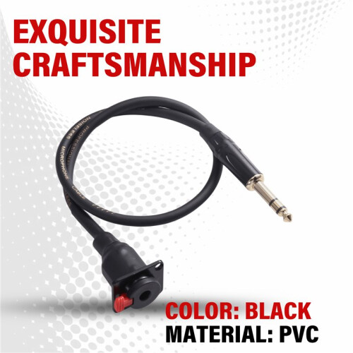 2PCS Panel D-Type Cable de Jack Estéreo Dual-Channel 6.35MM Hembra A 6.35MM Macho Cable de Placa de Pared 1