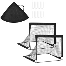 2Pcs Kids Soccer Goals for Backyard Set 4x3 FT Portable Soccer Goal - Toddler Soccer Net Training Black