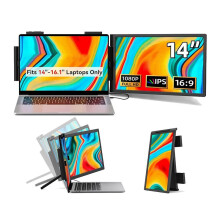 14-Zoll-Laptop-Bildschirmerweiterung, Tragbarer 1080p-Zweitbildschirm, Um 270 Drehbares Display für 14- Bis 16,1-Zoll-Laptops