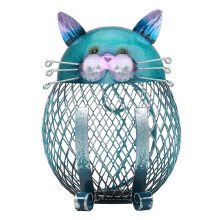 Metal Cat Coin Piggy Bank, Large Capacity Animal Money Bank with Bottom Cap, Retro Cat Gifts for Cat Lovers Home Decor