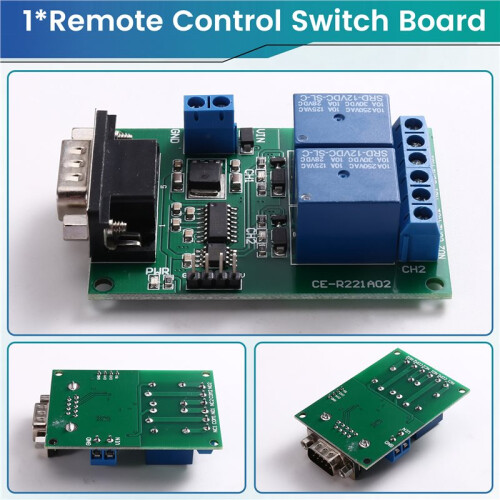 Remote Control  Board Serial Port Relay Module  12V 2 Channel DB9 Male RS232 Remote Control  Board 1
