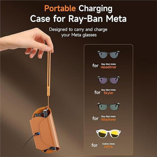 Para Capa de Óculos para Meta  em PU com Carga Magnética e Cabo Tipo C 2