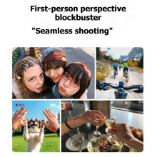 Dual-Camera Thumb Camera 1.47 Inch with Touchscreen 4K 12MP Freeze-Frame Photo and Video Recording White