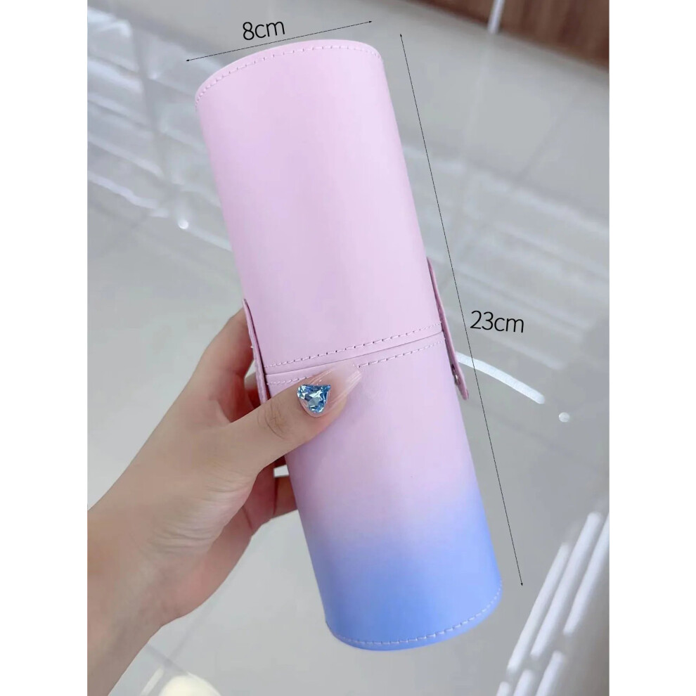 My Store (23X8cm Jianbian) Makeup Brush Holder Large Capacity Make Up Brush Case Organizer Cosmetic Cup Cylinder Storage Bag