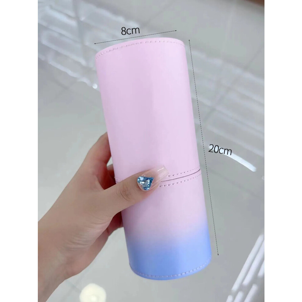My Store (20X8cm Jianbian) Makeup Brush Holder Large Capacity Make Up Brush Case Organizer Cosmetic Cup Cylinder Storage Bag