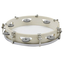 Tambourin de 25 cm (10 Pouces) à Main, en Bois, Instrument de Musique Éducatif pour Église, Karaoké et Fêtes.