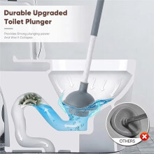 Toilet Plunger and Brush 2 in 1 Toilet Bowl Brush Plunger Set with Base Storage Holder Bathroom Cleaning Tools Black