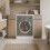 Meuble cache-lave-linge - THE WHITE STONE - 707092 cm - Blanc mat - MDF mélaminé - Gain de place 5