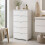 Commode - THE WHITE STONE - Commode 5 tiroirs - 60x38x103 cm - Blanc mat - Livré monté 3