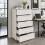 Commode - THE WHITE STONE - Commode 5 tiroirs - 60x38x103 cm - Blanc mat - Livré monté 5