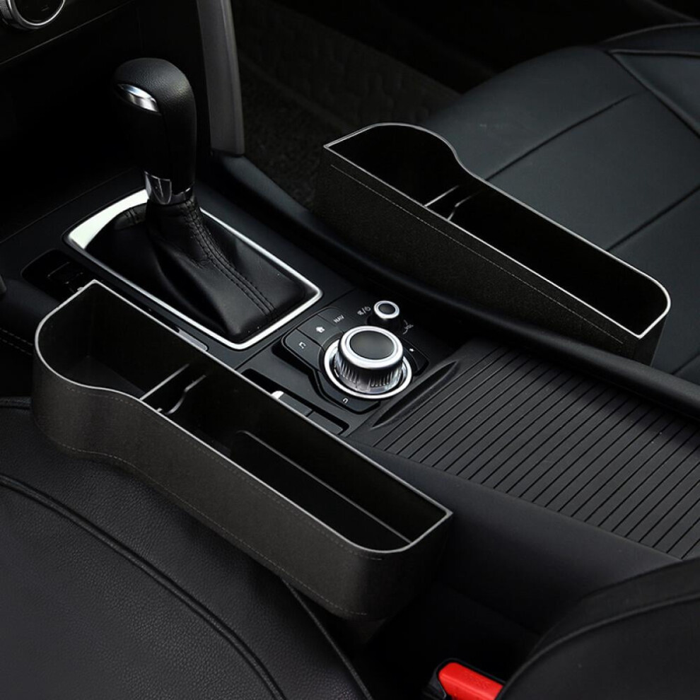 Car Seat Storage Box Universal Gap Filler With Cup Holder Black/Beige/Brown 938499891567