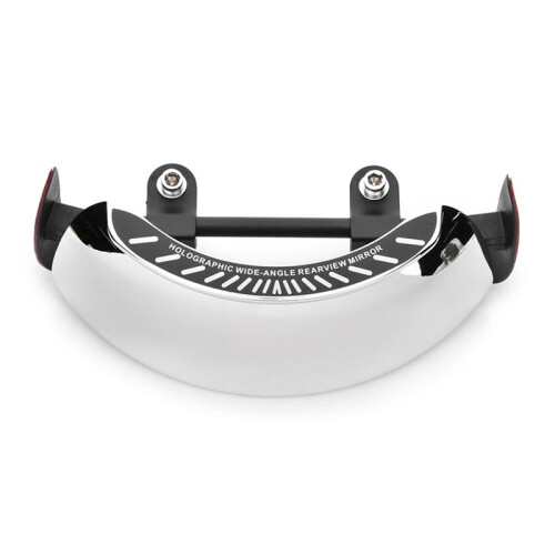 Motorcycle Rear View Mirror Chromed 180 Ultra Wide Angle Central Windscreen Mount Universal 2