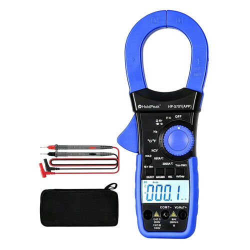 HoldPeak Clamp Digital Multimeter, AC/ Voltage Current Tester 2000A/2000V True RMS -570Y-APP