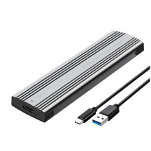 M.2 SSD-Gehäuse, USB 3.2 Gen1 5 Gbit/S Typ-C, Externes Festplattengehäuse, M.2 NGFF, B+M-Key, M.2 SSD-Gehäuse, Grau